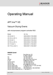 Binder VD 53-UL Operating Manual