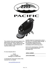 Pacific Z20T Manual