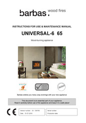 barbas UNIVERSAL-6 65 Instructions For Use & Maintenance Manual