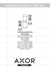 Hans Grohe AXOR Trim Kits Phoenix cross handle 17226 0 Series Installation Instructions / Warranty