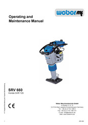 Weber Mt SRV 660 Operating And Maintenance Manual