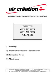 Air Creation CLIPPER 582 SE Instruction And Maintenance Handbook