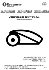 Robomow RC304 Pro Operation And Safety Manual