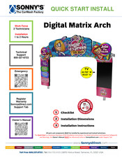Sonny's Digital Matrix Arch Quick Start Install Manual