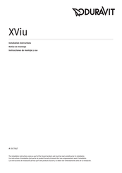 DURAVIT XViu XV 7047 Installation Instructions Manual
