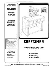 Sears Craftsman 113.198310 Owner's Manual