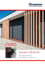 Renson Fixscreen 100 Slim (F) Installation Instructions Manual