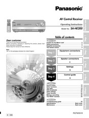 Panasonic SAHE200 - RECEIVER Operating Instructions Manual