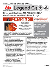Valor Legend G3 Installation & Owner's Manual