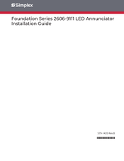 Simplex Foundation 2606-9111 Series Installation Manual