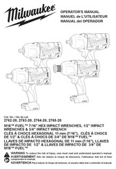 Milwaukee M18 FUEL 2765-20 Operator's Manual