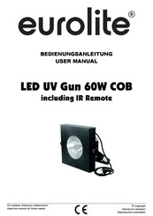 EuroLite LED UV Gun 60W COB User Manual