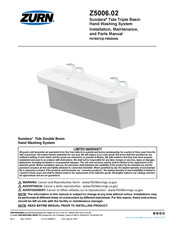 ZURN Sundara Z5006.02 Installation, Maintenance, And Parts Manual