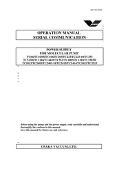 OSAKA VACUUM TC223-10 Operation Manual