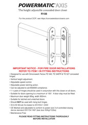 Powermatic AXIS R108 Manual