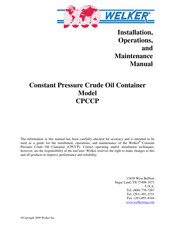 Welker CPCCP Installation, Operation And Maintenance Manual
