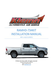 Kleinn Air Horns RAMHD-734KIT Installation Manual