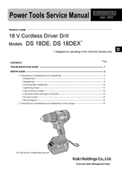 Koki Holdings DS 18DEX Series Service Manual