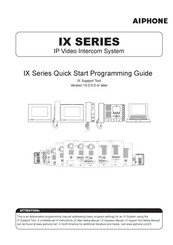 Aiphone IX Series Quick Start Programming Manual