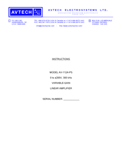 Avtech AV-112A-PS Instructions Manual