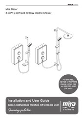 Kohler Mira Showers Decor 9.5 kW Installation And User Manual
