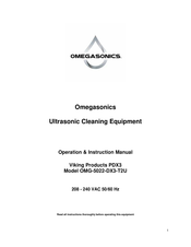 Omegasonics OMG-5022-DX3-T2U Operation & Instruction Manual
