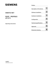 Siemens CP 5711 Operating Instructions Manual