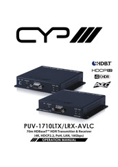 CYP PUV-1710LRX-AVLC Operation Manual