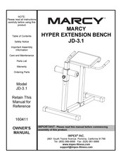 Impex MARCY JD-3.1 Owner's Manual