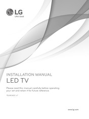 LG 70UW340C-U Series Installation Manual