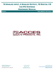 Acces I/O products PCIe-ADI16-16F Hardware Manual