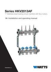 Watts HKV2013AF Series Installation And Operating Manual