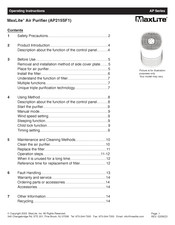 MaxLite AP215SF1 Operating Instructions Manual