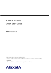 Alaxala AX3660S Quick Start Manual