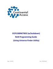 Continental Access CICP1300NETBD2 Programming Manual