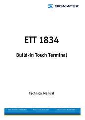 Sigmatek ETT 1834 Technical Manual