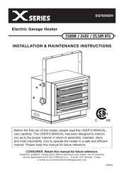 GHP Group EG7500DH Installation & Maintenance Instructions Manual