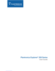 Plantronics Explorer 200 Series User Manual