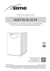 Sime DUETTO 25 35 EV User, Installation And Servicing Instructions