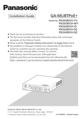 Panasonic PN260893H-MY Installation Manual