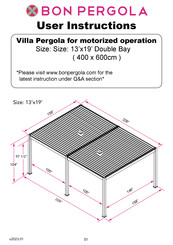 Bon Pergola Villa Pergola Double Bay User Instructions