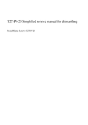Lenovo ThinkVision T27hv-20 Simplified Service Manual