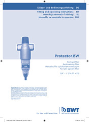 BWT Protector BW Fitting And Operating Instructions