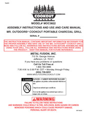 Metal Fusion MR. OUTDOORS MOC3822 Assembly Instructions And Use And Care Manual