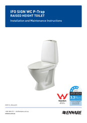 enware IFO SIGN WC P-Trap Installation And Maintenance Instructions Manual