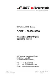 BST eltromat CCDPro 5000 Translation Of The Original Operating Manual