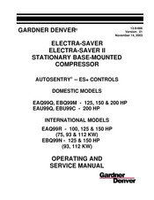 Gardner Denver ELECTRA-SAVER EAQ99Q Operating And Service Manual