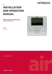 Hitachi PC-ARFH1E Installation And Operation Manual