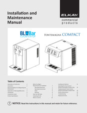 Elkay Fontemagna Compact Installation And Maintenance Manual