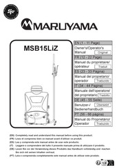 Maruyama MSB15LiZ Owner's/Operator's Manual
